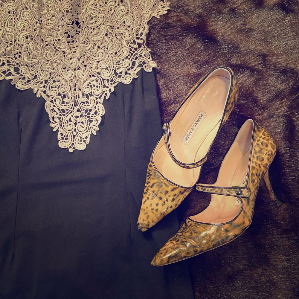 Leopard Manolo Blahnik Mary Janes